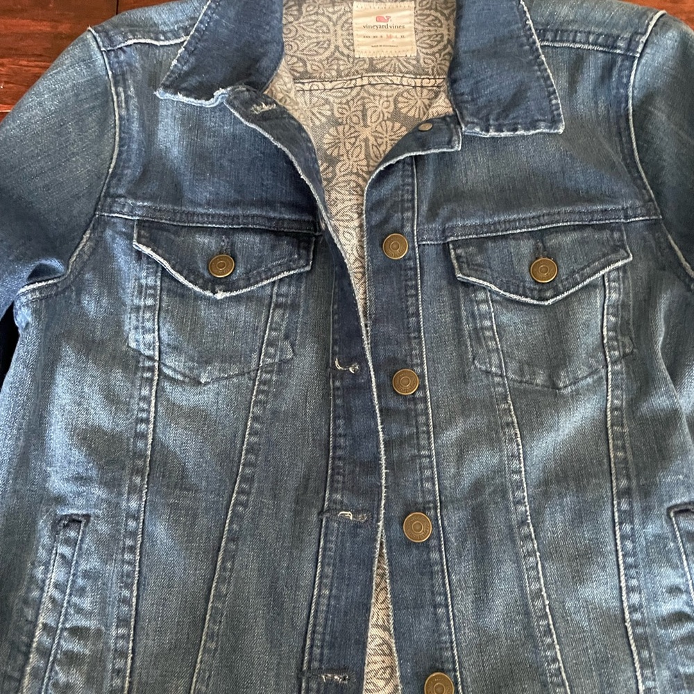 Vineyard Vines Blue Jacket with Patterned Lining/ size medium. - Picture 4 of 6